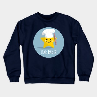 Cute Star Baker with Rolling Pin Crewneck Sweatshirt